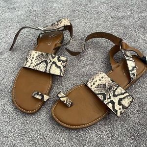 Franco Sarto - Snakeskin Print Sandal- 9M